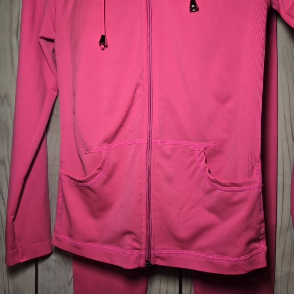 New Mix Pink Zip Up Hoodie And Seamless Leggings Set One Size (See Description) - Picture 5 of 9